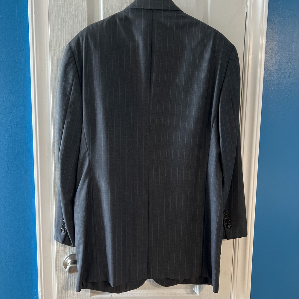 Brooks Brothers Golden Fleece Hand Tailored Pinstripe Suit Jacket Gray USA Made